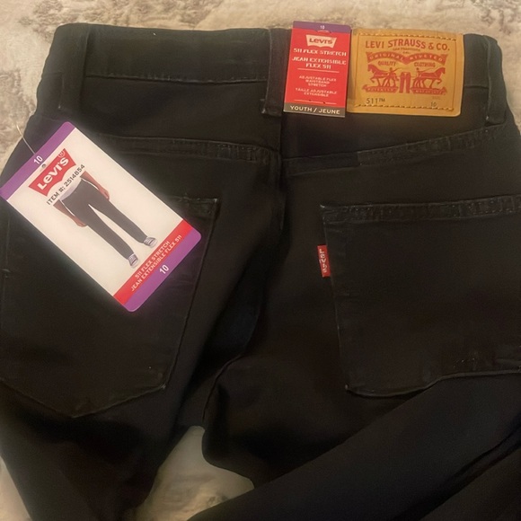 Youth Sz 10 Levi's Black Denim Jeans Boy/Girl - Picture 3 of 10